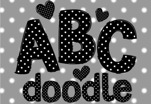 Black White Polka Dots Doodle Letters: A Playful Touch for Your Projects