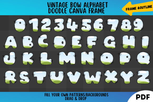 Charming Vintage Bow Alphabet Canva Frames for Creative Projects