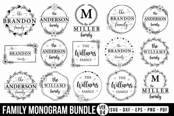 Family Monogram SVG Bundle Vol.4: Your Toolkit for Custom Creations