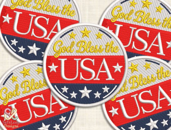 GOD BLESS the USA Patch Embroidery File: A Design Asset