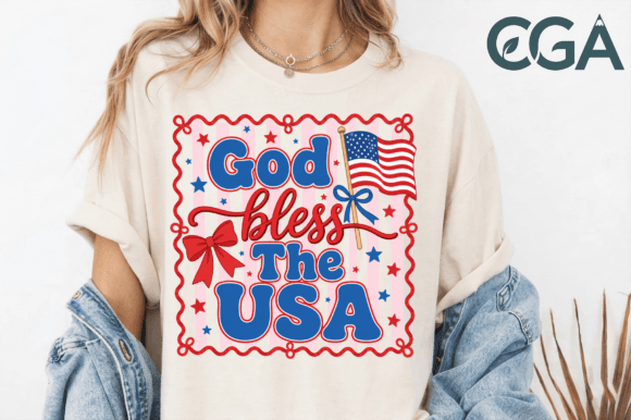 God Bless the USA Patriotic Bow Flag Png: A Digital Design Asset for Bold Branding