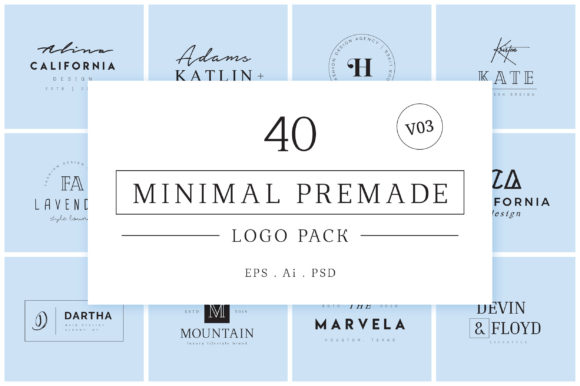 Minimal Premade Logo Bundle V03: Your Fast-Track to a Polished Brand Identity