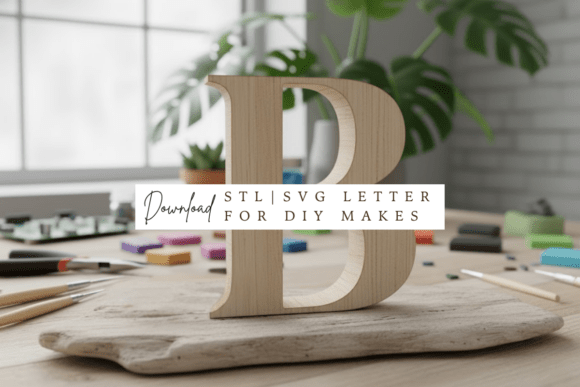 Playfair Display Letter B SVG and STL for Creative Projects