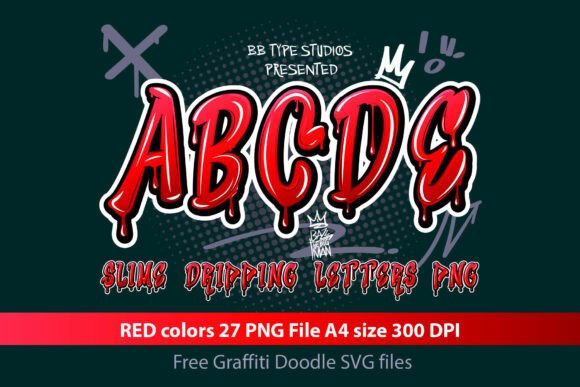 Slime Dripping Red a-Z Letters PNG: A Bold Choice for Playful Design