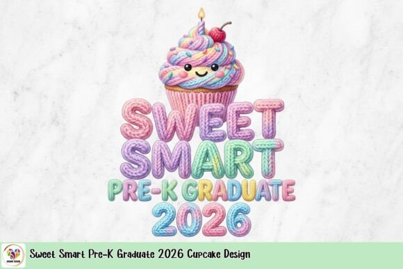 Sweet Smart Pre-K Graduate 2026 Cupcake Design